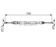 Bosch 1987482388 linka hamulca ręcznego, nissan primastar autobus (x83), opel vivaro combi (j7)