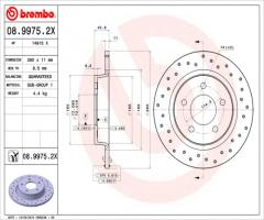 Brembo 08.9975.2x tarcza hamulc. mazda 5  05- tył