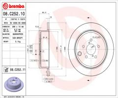 Brembo 08.c252.11 tarcza hamulc. subaru legacy v  09- tył, subaru forester (sh)