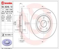 Brembo 08.n249.11 tarcza hamulc. fiat freemont  11- tył, chrysler grand voyager v (rt)