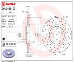 Brembo 09.9468.2x tarcza hamulc. mazda 5  05-  koła 16-17, mazda 3 (bk)