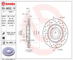 Brembo 09.a652.1x tarcza hamulc. vw golf iv  97-03 tył, audi a3 (8l1), seat leon (1m1)