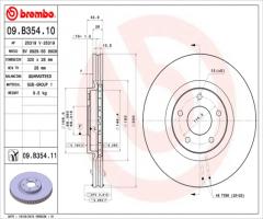 Brembo 09.b354.11 tarcza hamulc. renault koleos  08- przód, nissan qashqai / qashqai +2 (j10, jj10)