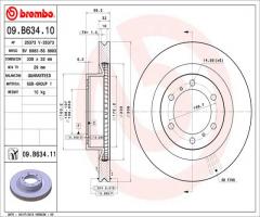 Brembo 09.b634.11 tarcza hamulc. toyota landcruiser 150  10- przód