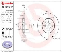 Brembo 09.b975.11 tarcza hamulc. vw up  11- przód, seat mii (kf1_), skoda citigo, vw up