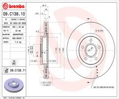 Brembo 09.c138.11 tarcza hamulc. volvo c30  06-12, volvo c30