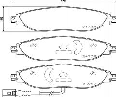 Brembo p85144 klocki hamulc. vw passat  15-, audi a3 (8v1), seat leon st (5f8), skoda octavia (5e3)