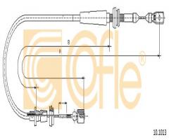 Cofle 10.1013 linka gazu vw, vw polo (6n1)