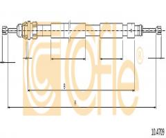 Cofle 10.4709 linka hamulca ręcznego citroen, citroËn berlingo (mf)