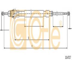 Cofle 10.4717 linka hamulca ręcznego peugeot, citroËn c3 i (fc_), peugeot 1007 (km_)