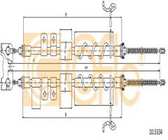 Cofle 10.5334 linka hamulca ręcznego ford, ford tourneo connect, jaguar xj (x35_, _j12_, _j24_)