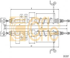 Cofle 10.5337 linka hamulca ręcznego ford, ford tourneo connect