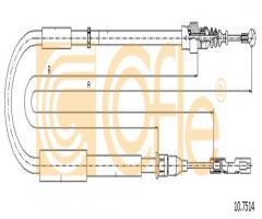 Cofle 10.7514 linka hamulca ręcznego audi, audi a2 (8z0)