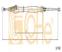 Cofle 10.7560 linka hamulca ręcznego audi, audi tt (8n3)