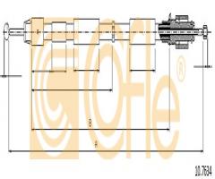 Cofle 10.7634 linka hamulca ręcznego audi, audi q7 (4l), vw touareg (7la, 7l6, 7l7)