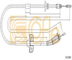 Cofle 10.8186 linka hamulca ręcznego volvo, volvo s60 i