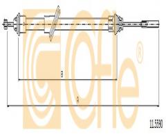 Cofle 11.5590 linka hamulca ręcznego ford, ford maverick