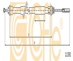 Cofle 11.5592 linka hamulca ręcznego ford, ford maverick