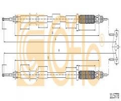 Cofle 11.5773 linka hamulca ręcznego opel, opel corsa d