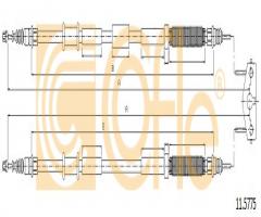 Cofle 11.5775 linka hamulca ręcznego opel, opel corsa d