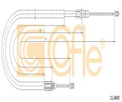 Cofle 11.6600 linka hamulca ręcznego renault, renault clio ii (bb0/1/2_, cb0/1/2_)