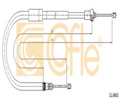 Cofle 11.6663 linka hamulca ręcznego renault, renault modus / grand modus (f/jp0_)
