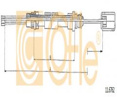 Cofle 11.6762 linka hamulca ręcznego renault, renault espace i (j11_)