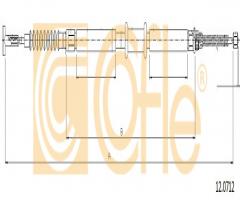 Cofle 12.0712 linka hamulca ręcznego fiat, fiat stilo (192)