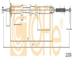 Cofle 12.0724 linka hamulca ręcznego fiat, fiat panda (169), ford ka (rb_)