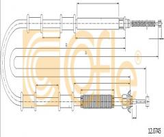 Cofle 12.0745 linka hamulca ręcznego fiat, fiat doblo nadwozie pełne / kombi (263)