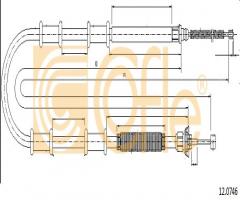 Cofle 12.0746 linka hamulca ręcznego opel, fiat doblo nadwozie wielkopojemne (mpv) (152, 263)