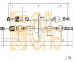 Cofle 12.7250 linka zmiany biegów fiat, fiat panda (169)