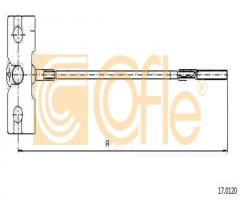 Cofle 17.0120 linka hamulca ręcznego nissan, nissan almera tino (v10)
