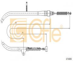 Cofle 17.0202 linka hamulca ręcznego nissan, nissan serena (c23m)
