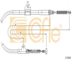 Cofle 17.0203 linka hamulca ręcznego nissan, nissan serena (c23m)