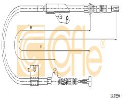 Cofle 17.0236 linka hamulca ręcznego nissan, nissan primera (p11)