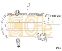 Cofle 17.0247 linka hamulca ręcznego nissan, nissan primera (p12)