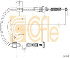 Cofle 17.0338 linka hamulca ręcznego nissan, nissan terrano ii (r20)