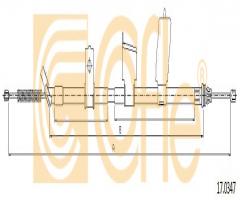 Cofle 17.0347 linka hamulca ręcznego renault, renault koleos (hy_)