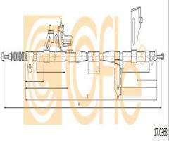 Cofle 17.0368 linka hamulca ręcznego nissan, nissan np300