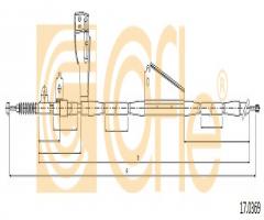 Cofle 17.0369 linka hamulca ręcznego nissan, nissan np300