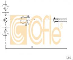 Cofle 17.0592 linka hamulca ręcznego mazda, mazda 626 v (gf)