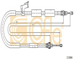 Cofle 17.0684 linka hamulca ręcznego mazda, mazda 3 (bk)