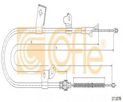 Cofle 17.1076 linka hamulca ręcznego toyota, toyota yaris (scp1_, nlp1_, ncp1_)