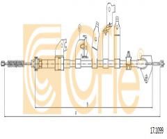 Cofle 17.1099 linka hamulca ręcznego toyota, toyota verso (_aur2_, _zgr2_)