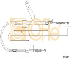 Cofle 17.1287 linka hamulca ręcznego toyota, toyota celica (zzt23_)