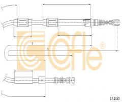 Cofle 17.1450 linka hamulca ręcznego toyota, toyota corolla wagon (__e11_)
