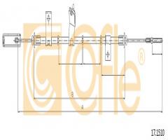 Cofle 17.1510 linka hamulca ręcznego toyota, toyota camry (mcv3_, acv3_, _xv3_)
