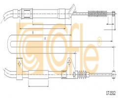 Cofle 17.1512 linka hamulca ręcznego toyota, toyota camry (mcv3_, acv3_, _xv3_)