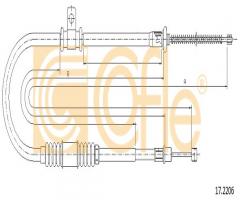 Cofle 17.2206 linka hamulca ręcznego mitsubishi, mitsubishi colt v (cj_, cp_)